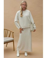 Hiccup - Strukturierter Pullover & Ausgestellter Rock Strick-Set - Lyst
