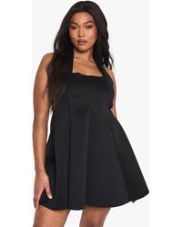 Boohoo - Plus Structured Panelled Skater Dress - Lyst