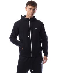 BOSS - Saggynos Zip Hoodie In Donkerblauw - Lyst