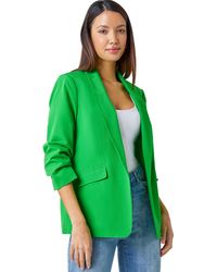 Roman - Ruched Sleeve Stretch Blazer - Lyst