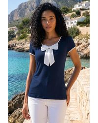 Roman - Bow Front Stretch Top - Lyst