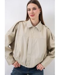 Bigdart - Gabardine Bomber Jacket With Zipper Closure - Lyst