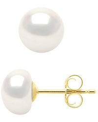 Ateliers Saint Germain - Earrings Real Cultured Freshwater Pearls Button 7-8 Mm - Lyst