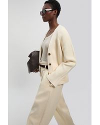 Karen Millen - Cotton Knitted Button Cardigan - Lyst