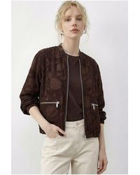 Bianco Lucci - Floral Oversized Bomber Jacket - Lyst