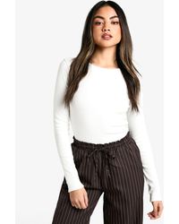 Boohoo - Double Layer Modal Rib Long Sleeve Top - Lyst