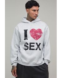 BoohooMAN - Tall Ash Oversized Slogan Print Hoodie Cotton - Lyst