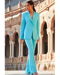 Sosandar - Petite Azure Kick Flare Trousers - Lyst