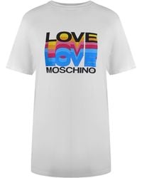 Moschino - Love T-Shirt Large Colourful Logo Cotton - Lyst