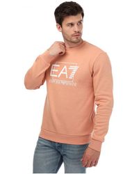 EA7 - Emporio Armani Visibility Sweatshirt Met Logo Voor , Roze - Lyst