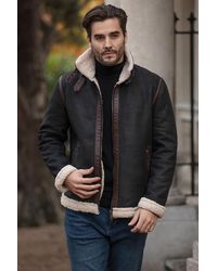 Ashwood Leather - 'Snew' Real Loose Fit Jacket With Faux Fur Lining & Collar - Lyst