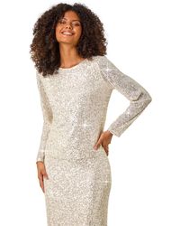 D.u.s.k - Sequin Long Sleeve Stretch Top - Lyst