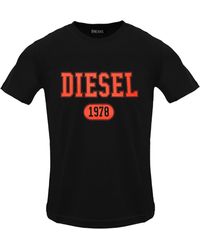 DIESEL - Varsity Logo Caviar T-Shirt - Lyst