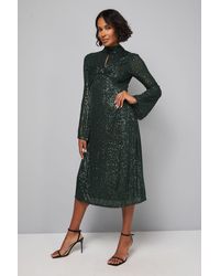 Wallis - High Neck Sequin Midi Dress - Lyst