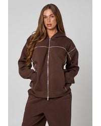 Urban Bliss - Chocolate Zip Snake Pipe Hoodie - Lyst