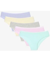 Penti - 3-Pack Cotton Ribbed Mid-Waist Briefs - Lyst