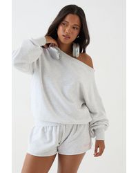 DSGN Studio - Light Weight Off The Shoulder Sweatshirt - Lyst
