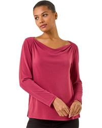 Roman - Cowl Neck Premium Stretch Top - Lyst
