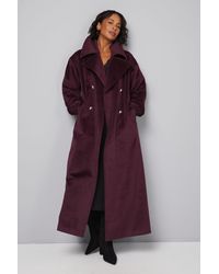Wallis - Elastic Cuff Collar Detail Maxi Coat - Lyst