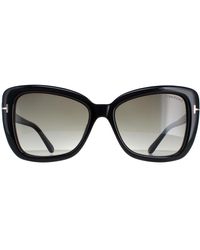 Tom Ford - Maeve Ft1008 01B Glanzend Smoke Gradient Zonnebril - Lyst