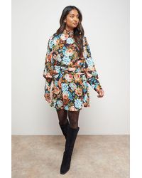 Oasis - Volume Shoulder Western Mini Dress - Lyst
