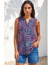 Roman - Abstract Print Stretch Vest Top - Lyst