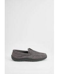 MAINE - Faux Fur Lined Moccasin Slippers Textile - Lyst