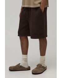 BoohooMAN - Regular Fit Washed Embroidered Shorts - Lyst