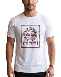 Timberland - T Shirts Tree Print Classic Logo Summer Cotton Crew Neck Top - Lyst