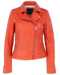 Monom - 'Wendy' Real Leather Side Zip Biker Jacket - Lyst