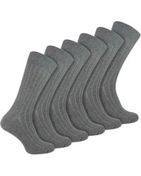 Sock Snob - 6 Pairs Plain Coloured Cotton Rich Ribbed Dress Socks - Lyst