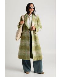 Boohoo - Check Oversized Double-Breasted Wool Look Coat - Lyst