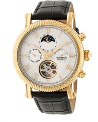 Heritor - Montre Automatique Heritor Winston Semi-Squelette Avec Bracelet En Cuir - Lyst