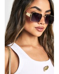 Boohoo - Metal Frame Square Sunglasses - Lyst