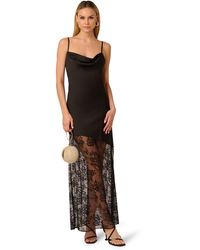 Adrianna Papell - Stretch Satin Long Dress - Lyst