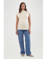 Boohoo - Maternity Soft Knit Funnel Neck Top - Lyst