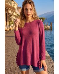 Roman - Soft Touch Side Ruffle Top - Lyst