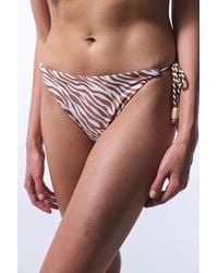 Penti - Zebra Print Tie-Side Bikini Bottoms - Lyst