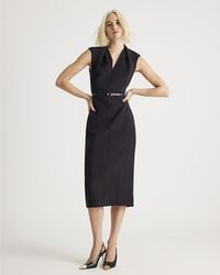 River Island - Midi Dress V-Neck Belted Sleeveless - Lyst