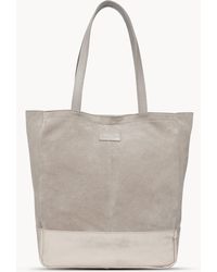 Assots London - Paige' Metallic + Suede Real Leather Tote Bag - Lyst