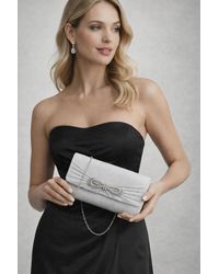 SVNX - Metallic Clutch With Diamante Bow - Lyst