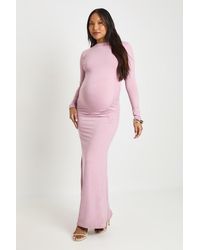 Boohoo - Maternity Ruched Side Detail Maxi Dress - Lyst