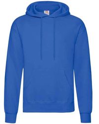 Fruit Of The Loom - Adults Classic Hooded Sweatshirt (Royal) - Lyst