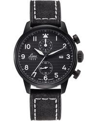 Laco - Big Pilot Watch Vintage Chronograph Aviator With Dial Analogue Display And Leather Strap Stainless Steel - Lyst