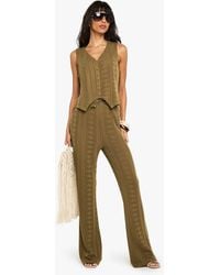 Boohoo - Mix And Match Crochet Textured Patterned Trouser - Lyst