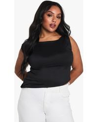 Boohoo - Plus Knot Shoulder Asymmetric Top - Lyst