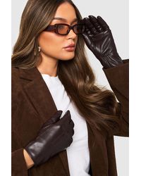 Boohoo - Faux Leather Seam Detail Gloves - Lyst