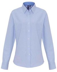 PREMIER - Ladies Striped Oxford Long-Sleeved Formal Shirt /Oxford) - Lyst