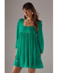 Warehouse - Hand Embellished Sequin Square Neck Mini Dress - Lyst