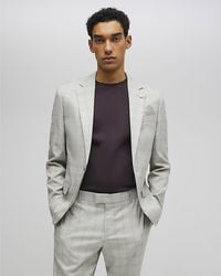River Island - Suit Jacket Skinny Fit Stretch Check Collared - Lyst